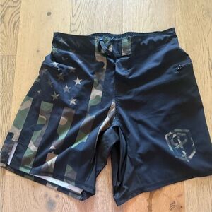 Black and Camouflage Athletic Shorts